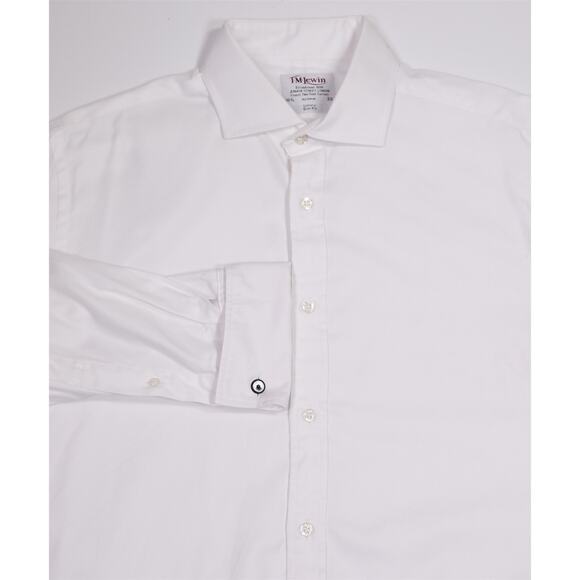T.M.Lewin Other - TM Lewin Solid White Twill Slim Fit French Cuff Cotton Dress Shirt (42) 16.5-33